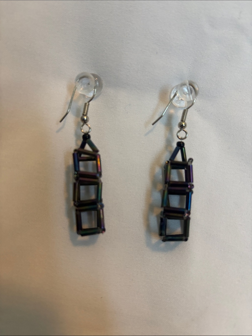 Iridescent Geometric Drop Earrings - Women Jewelry